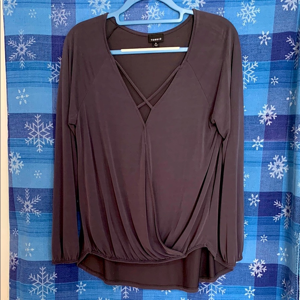 Torrid Women's Grey Drape Top